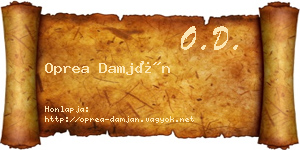 Oprea Damján névjegykártya